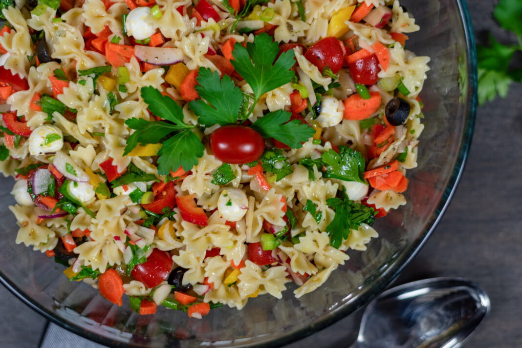 Pasta salad with vegetables, July 4 food, July 4 menu, HealthandWellness.com